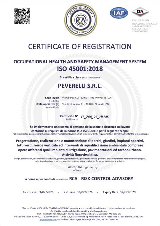 Certificato ISO 45001